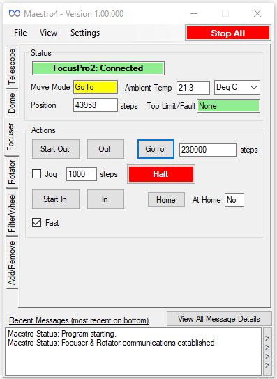 Maestro's Focus Control User Interface